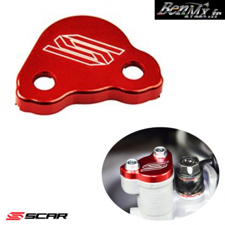 Couvercle Maître Cylindre Frein Arrière SCAR Rouge - Compatible Honda CR/CRF 125 150 250 450 (2002-2025)